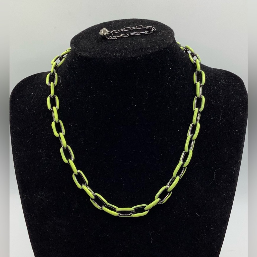 Paris Gunmetal & Enamel Necklace